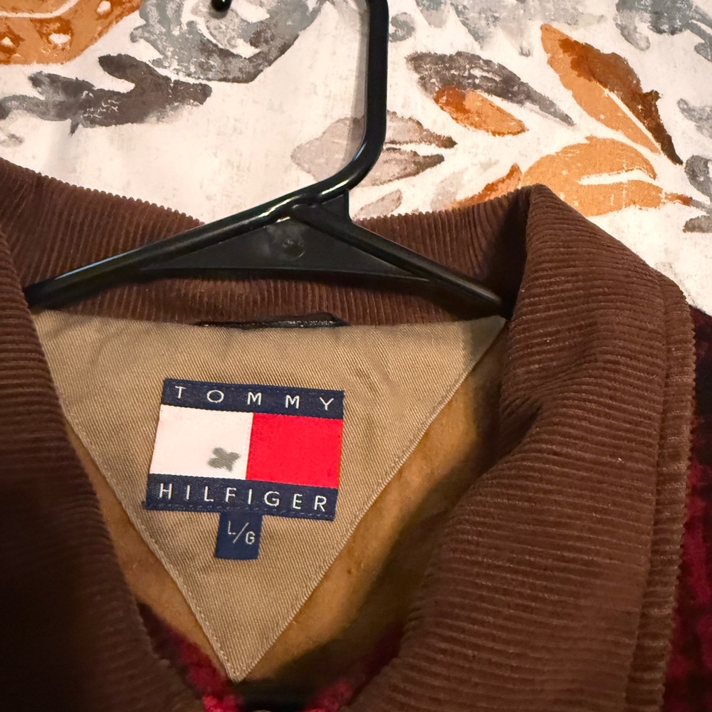 Tommy Hilfiger Tan and Brown Wool Jacket with Corduroy Collar